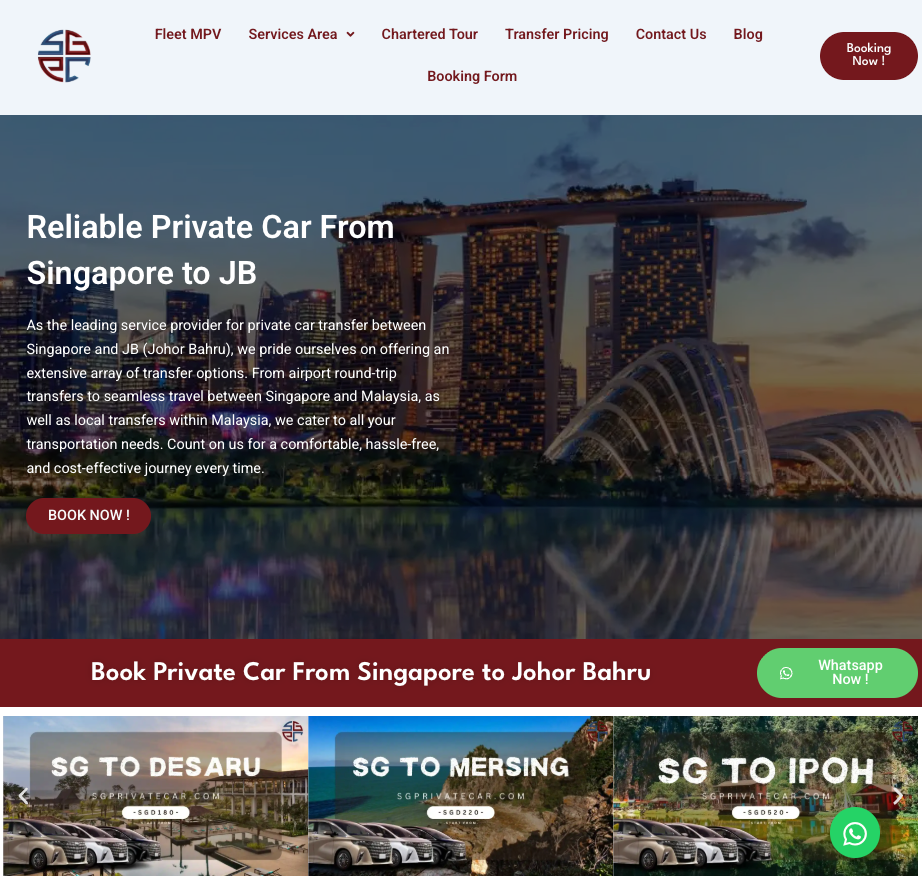 Singapore to Johor Bahru Taxi Operators SGPrivateCar.com
