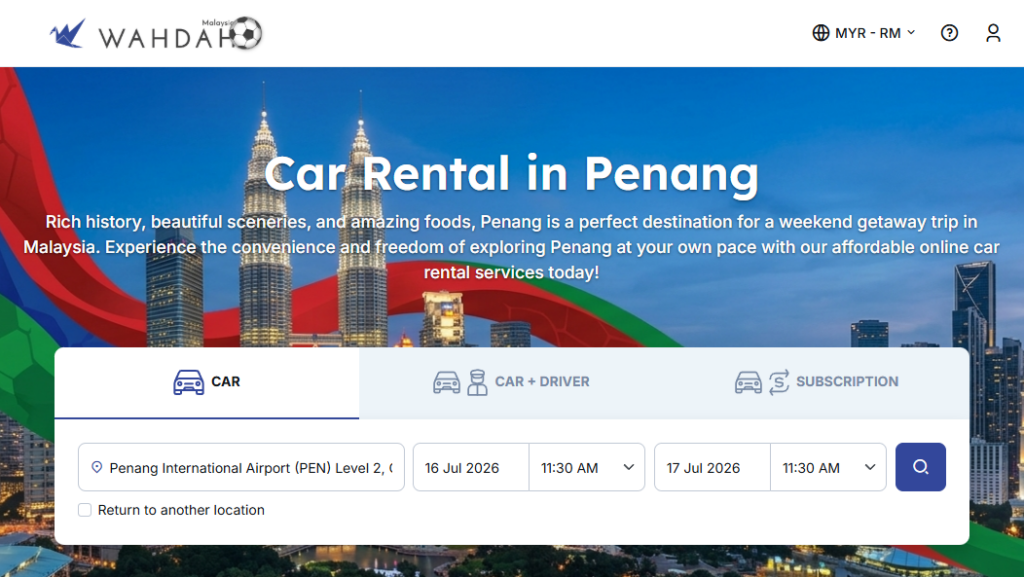 best car rental penang airport wahdah