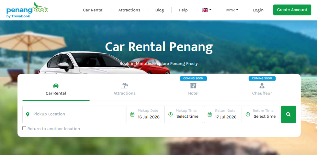 best car rental penang airport penangbook