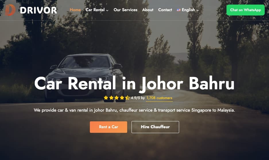 Best Car Rental Options Near Johor Bahru CIQ Drivor.my